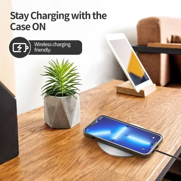 Black Rim Smoke Translucent Case iPhone 12/12 Pro Slim Shockproof Partial Matte - Picture 5 of 8